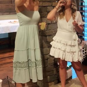 Sage Green lace & smocked dress